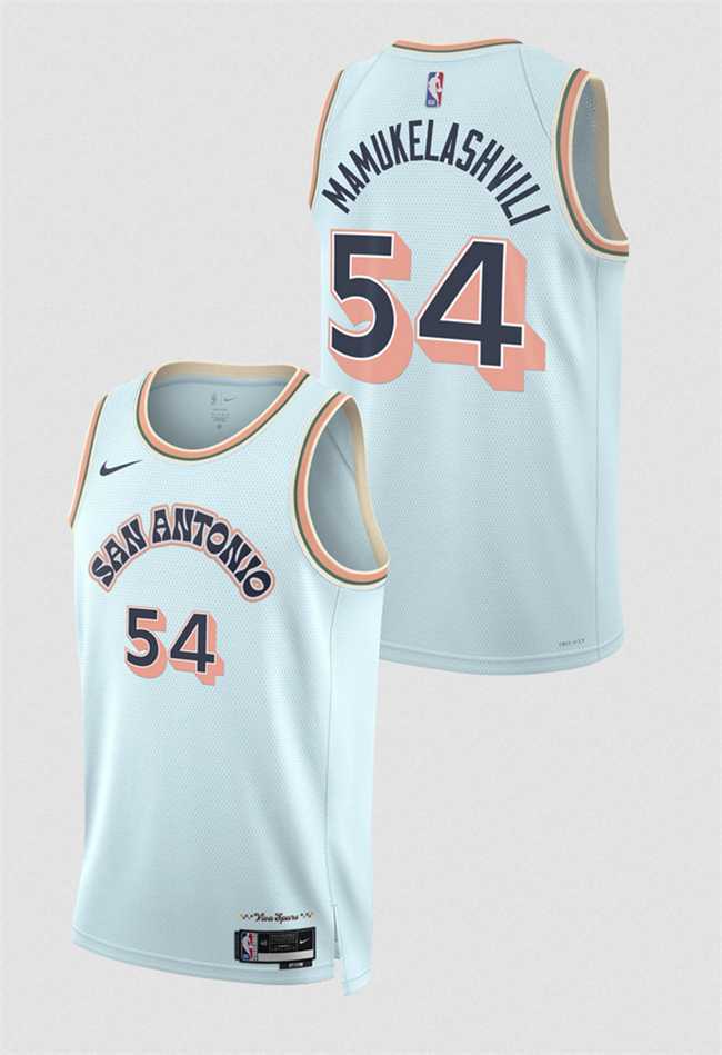 Men's San Antonio Spurs #54 Sandro Mamukelashvili Light Blue 2024-25 City Edition Stitched Jersey Dzhi,We sell and wholesale Men's San Antonio Spurs #54 Sandro Mamukelashvili Light Blue 2024-25 City Edition Stitched Jersey Dzhi on line form chian!